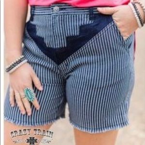 Crazy Train Rocking Rodeo Striped shorts
